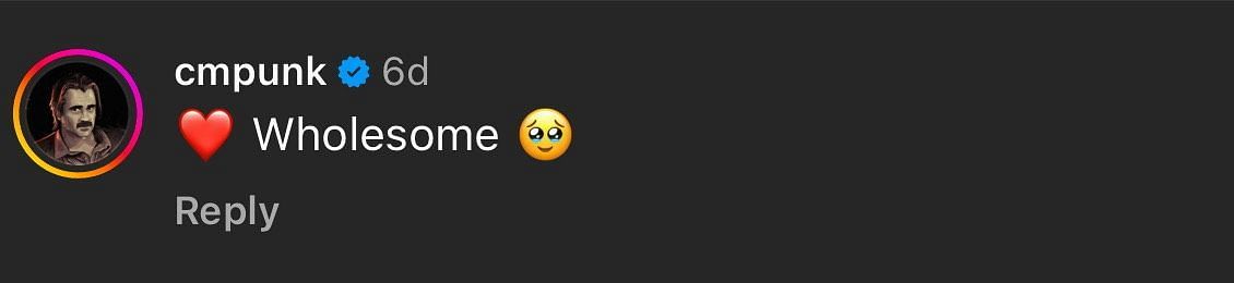 CM Punk comment on Drew McIntyre's Instagram post (Image Credit: @drewmcintyrewwe on Instagram)